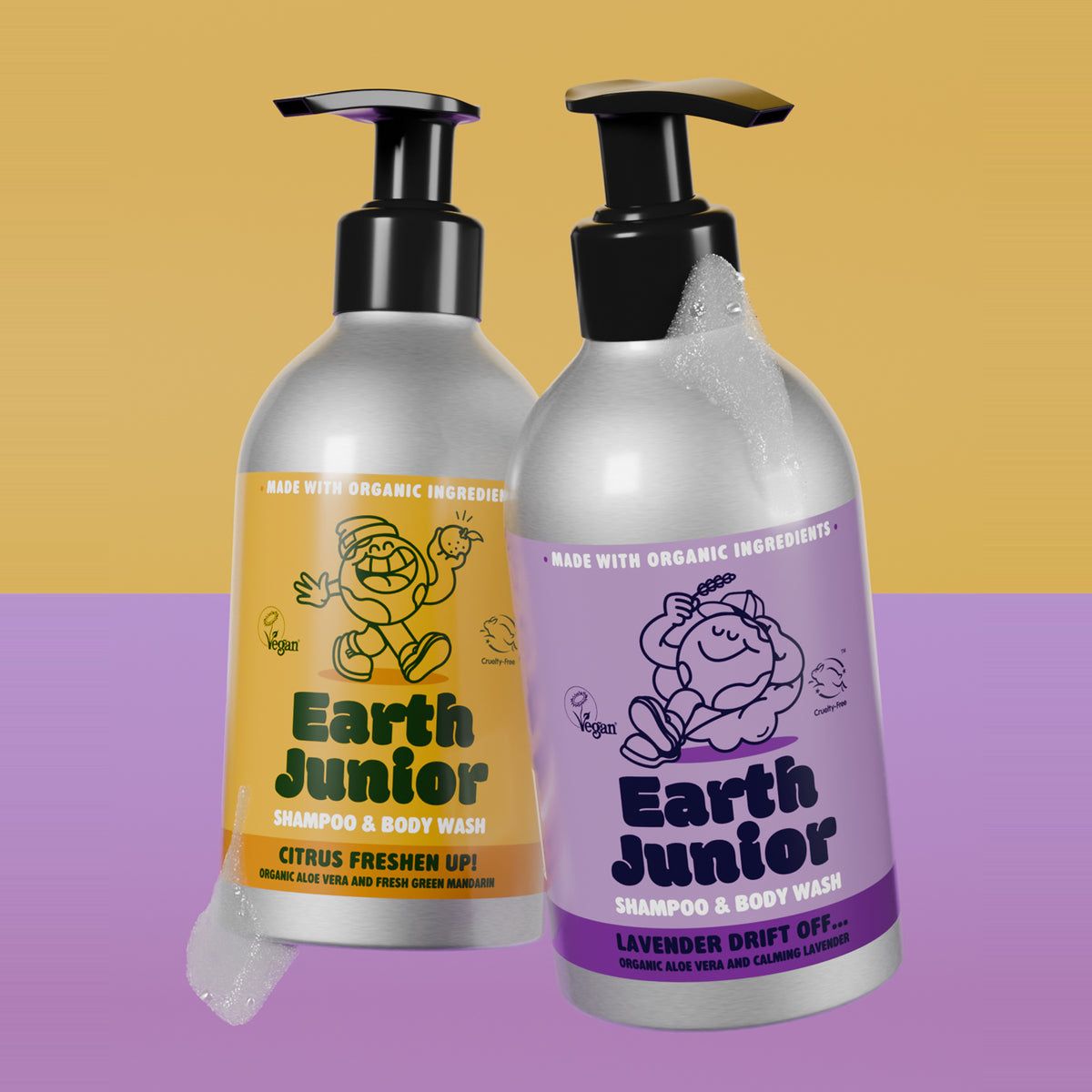 Earth Junior Shampoo & Body Wash Bundle 300ml x2