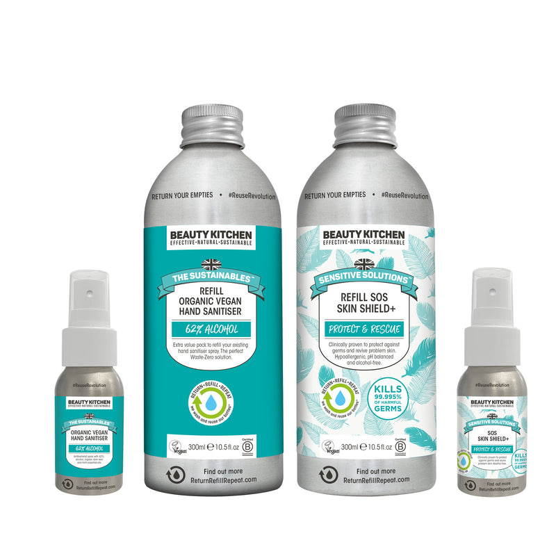 SOS Skin Shield + and Organic Vegan Hand Sanitiser Starter Pack